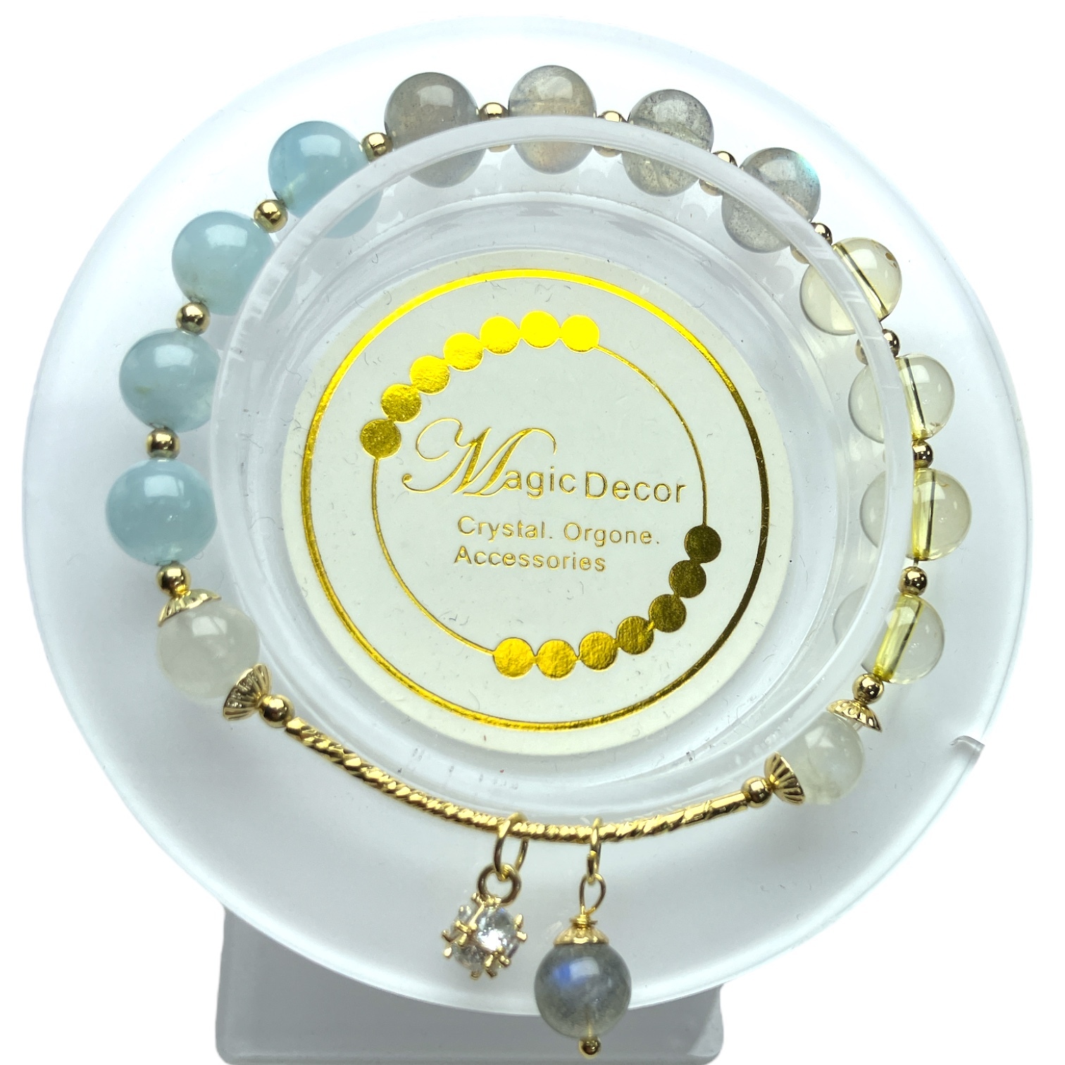 231102-a14 灰月光x海藍寶x白月光x檸檬晶日本設計款手串