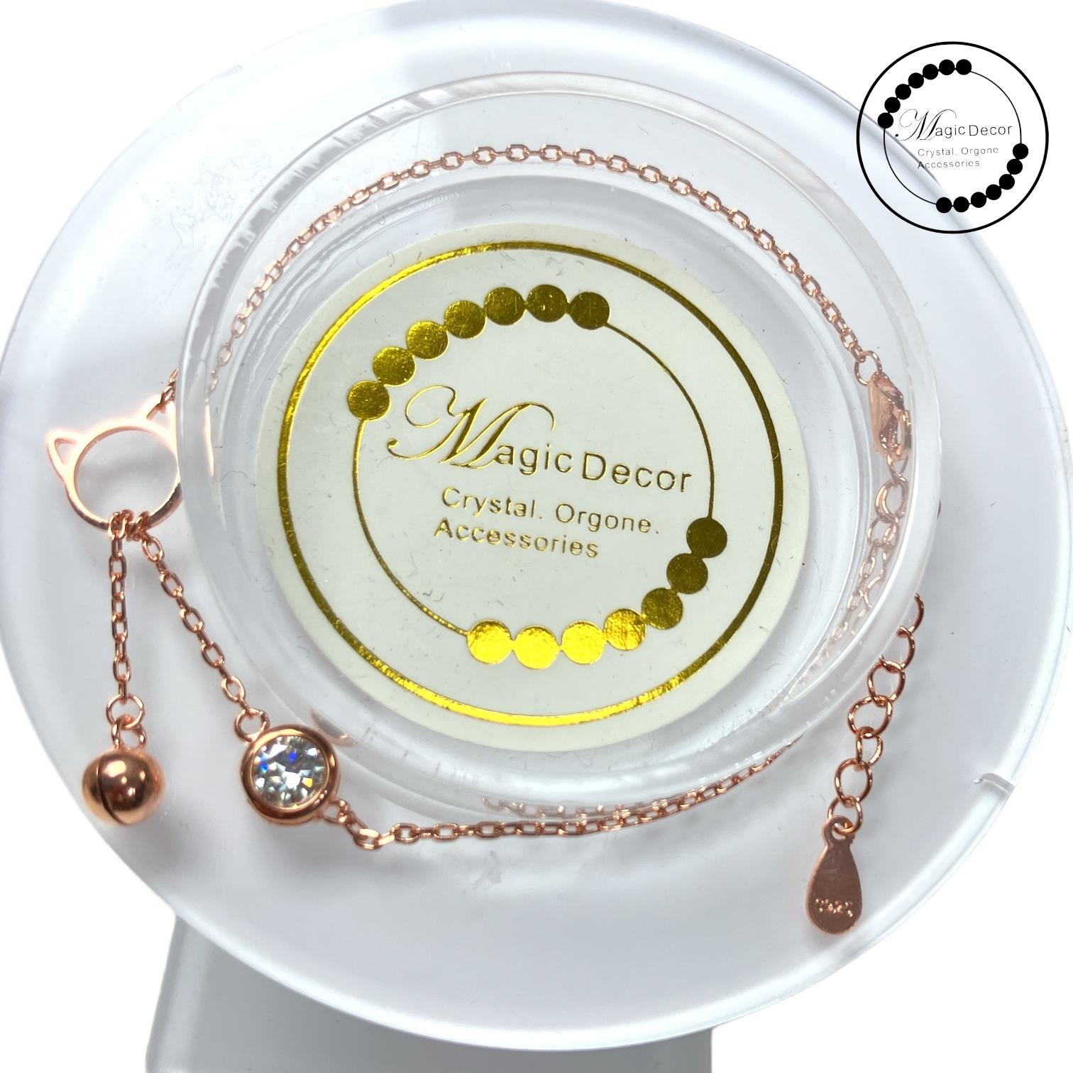 231102-a57 0.5卡貓貓莫桑玫瑰金全銀腳鏈/手鏈