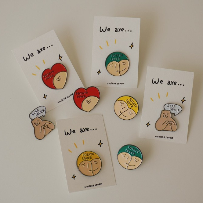 咻熊家 Lover金屬小胸針｜咻咻熊