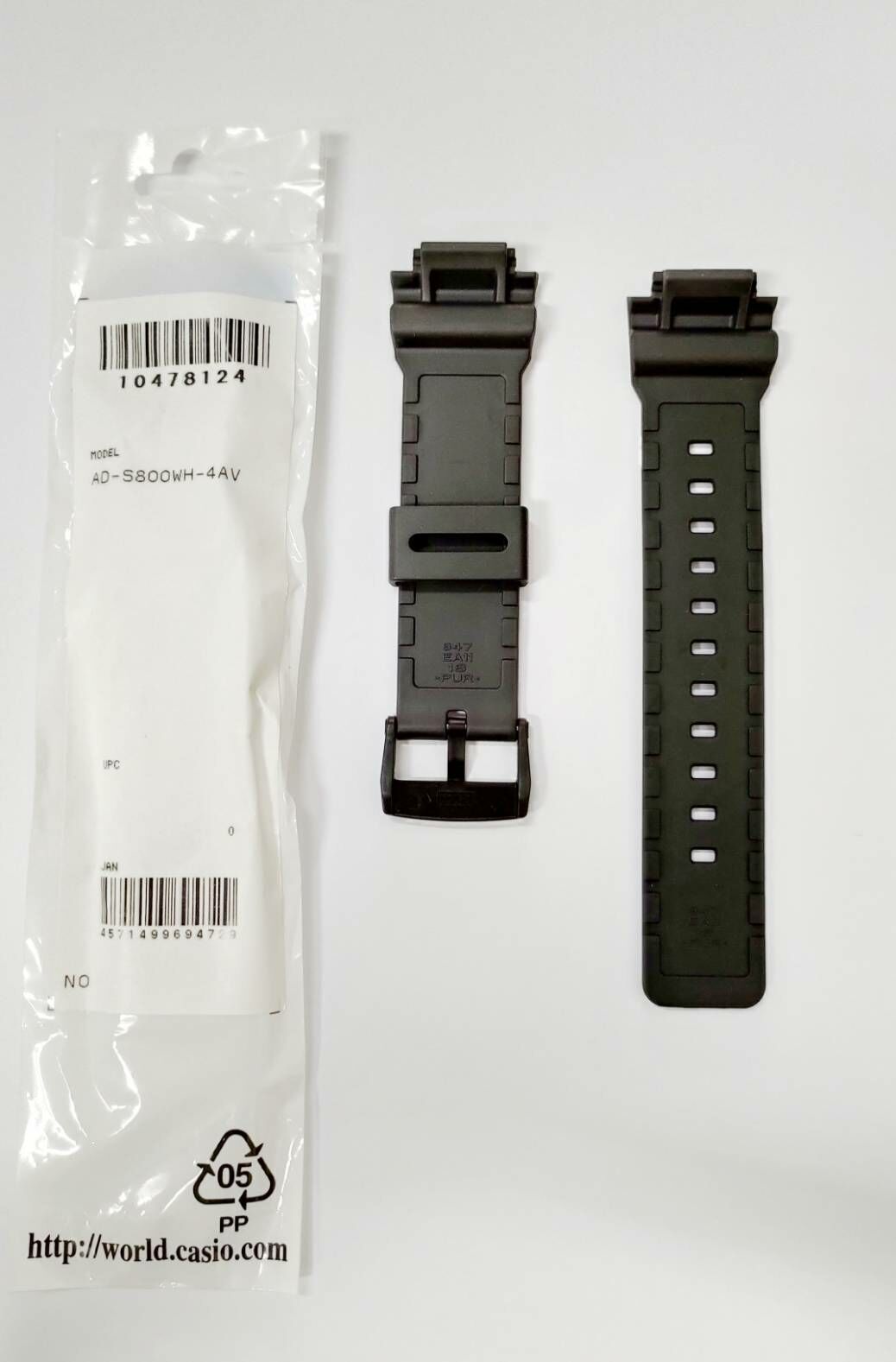 CASIO 卡西歐 原廠錶帶 AD-S800WH 黑灰色 全新 (未稅)│國隆