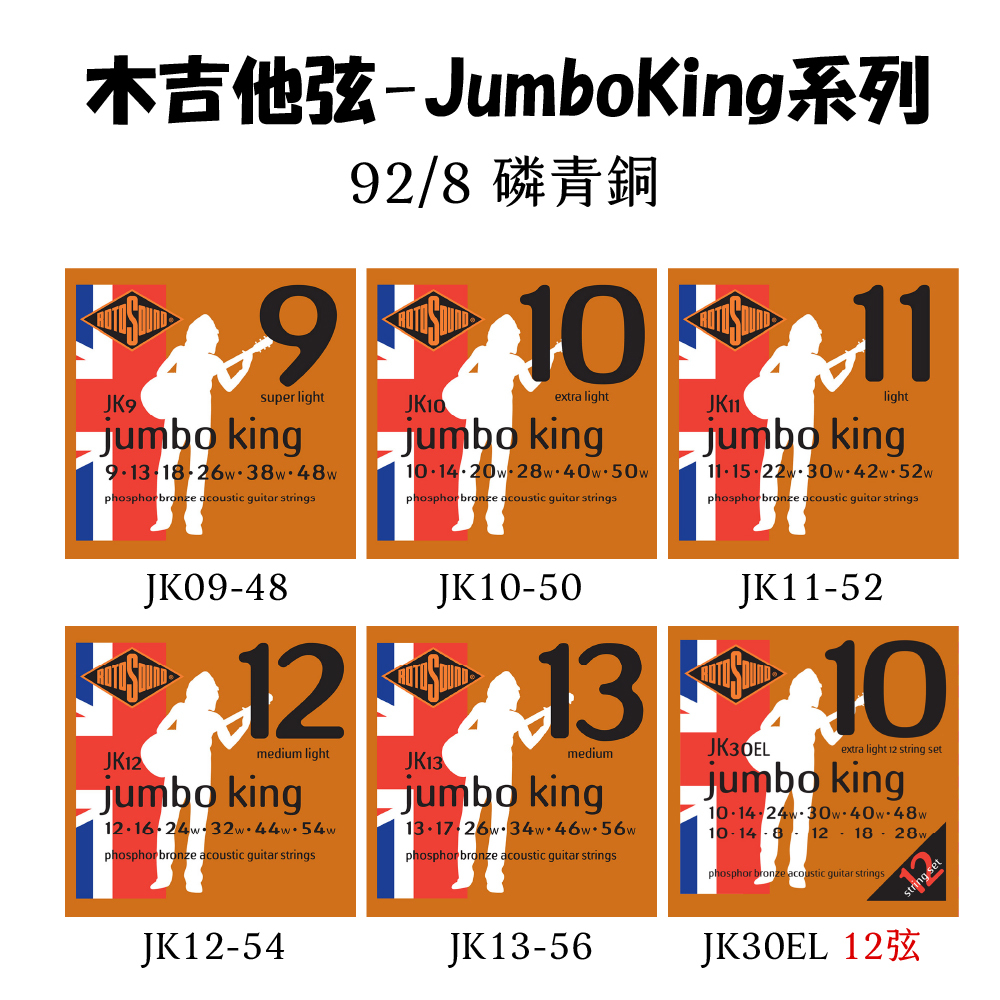 【1-4】[Rotosound] 木吉他-JumboKing系列(92/8磷青銅)