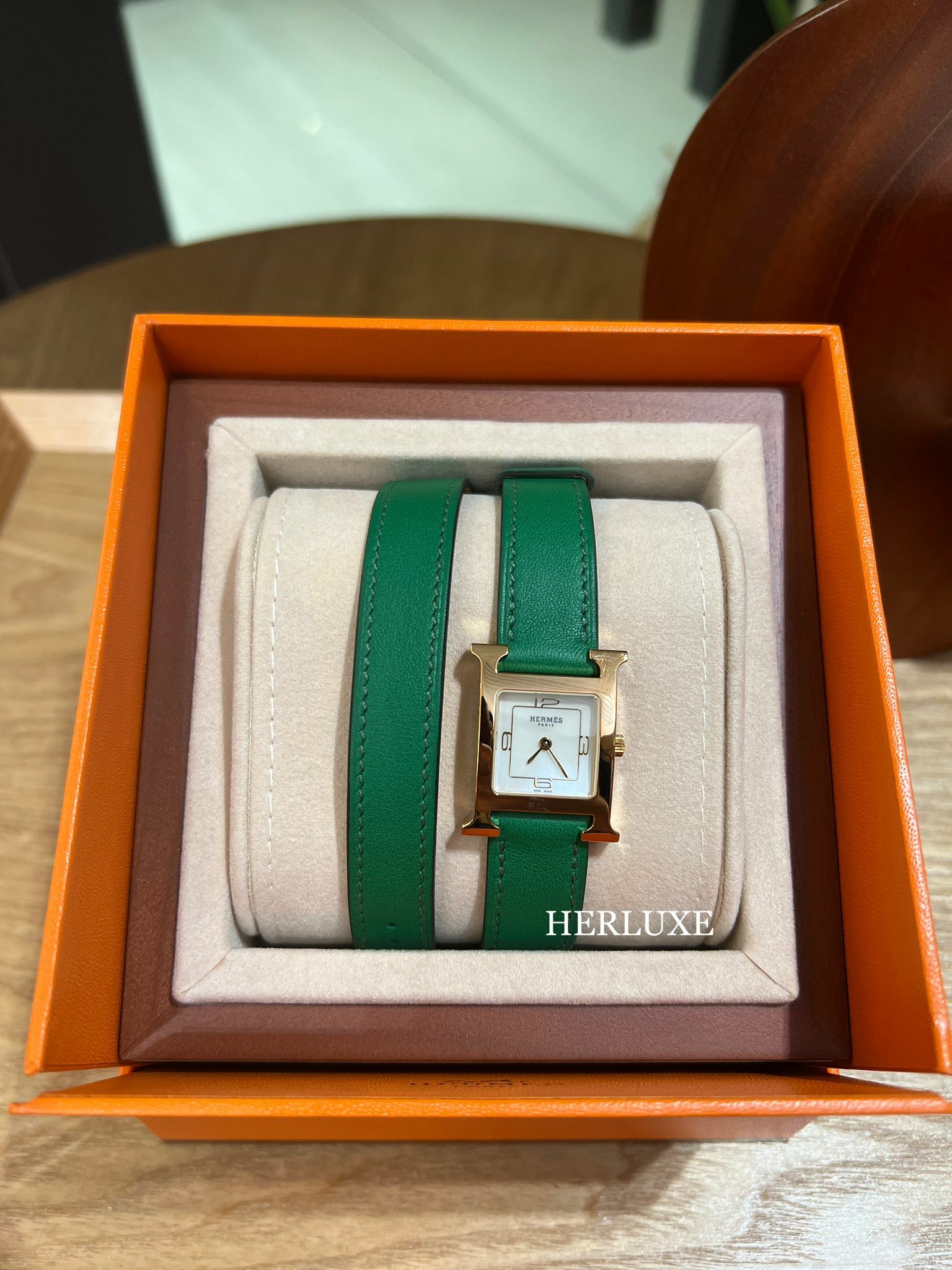 Heure H 21 mm vert cactus cd swift