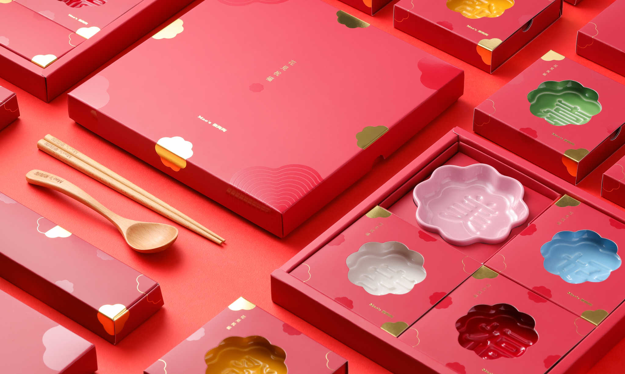 Mao's樂陶陶，年度新品，花見祝褔顯影醬油碟全系列。