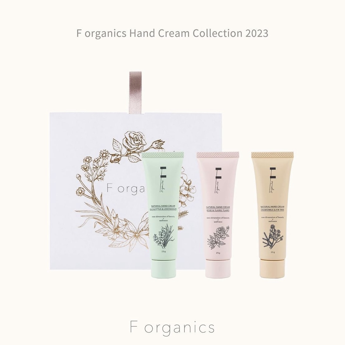 限定] F ORGANICS Natural Hand Cream Mini Kit A 2023天然護手霜