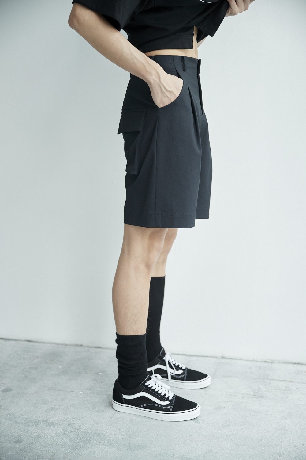 無腰頭活褶短褲