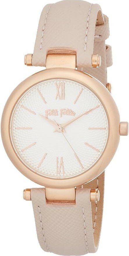 萬年鐘錶 - FOLLI FOLLIE 莫蘭迪粉膚色皮革款典雅女錶  WF16R029SPS  錶徑32MM