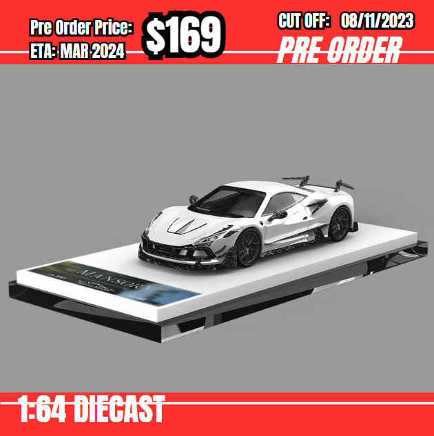 PO-$169 * Aurora Model * 1:64 Ferrari F8 Tributo Mansory white [OD02/11]