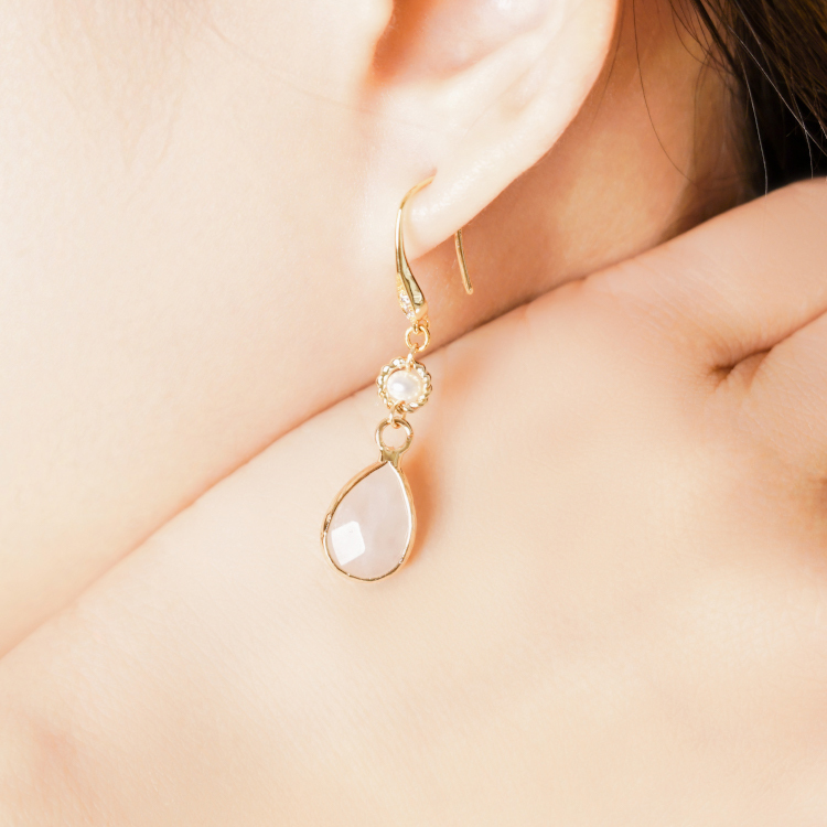午後邂逅 – 粉晶 – 耳環