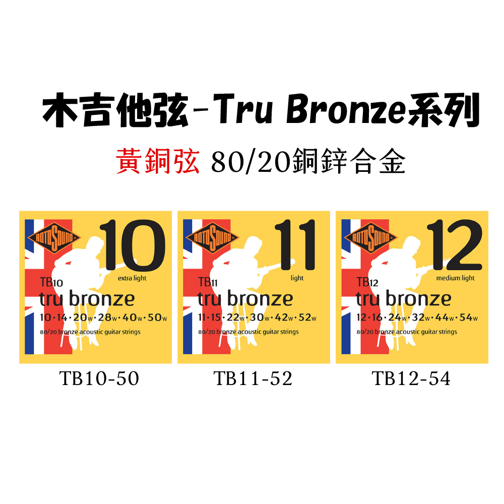 【1-4】[Rotosound] 木吉他-TruBronze系列(80/20青銅弦)