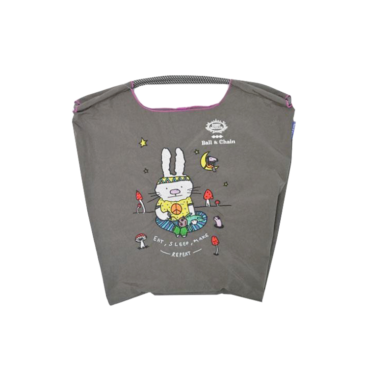 預購｜Ball & Chain 炭灰色 髮帶兔刺繡環保袋 M