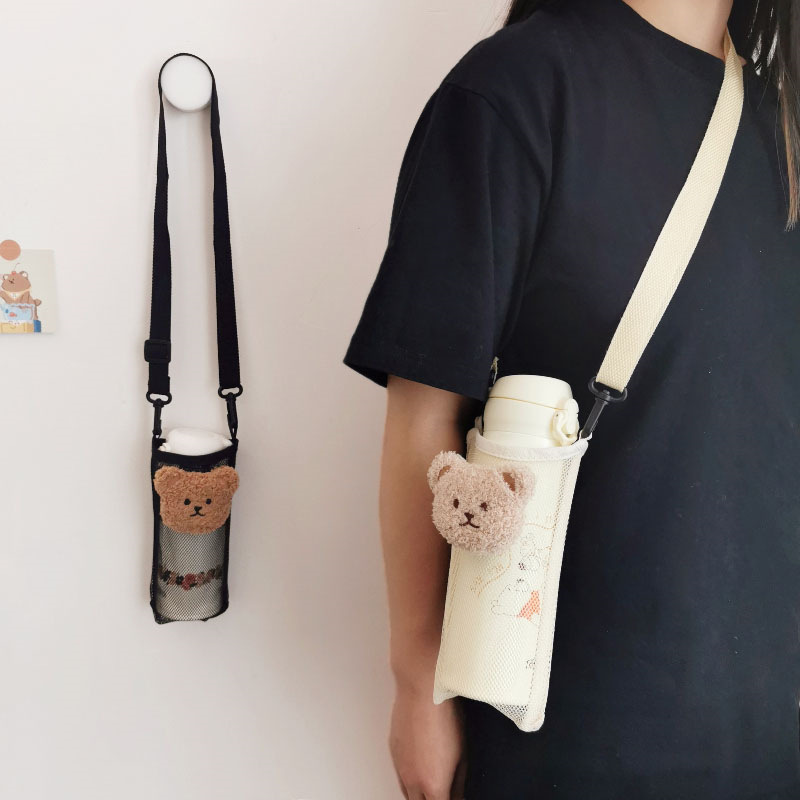 《3236》韓國小熊網格水壺背袋