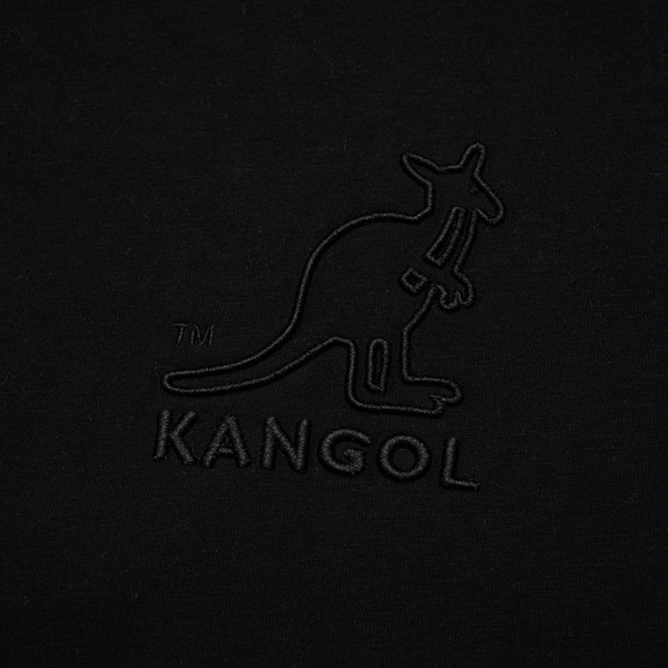 KANGOL 長袖 黑 胸前刺繡LOGO 微高領 薄長 中性 6255101620