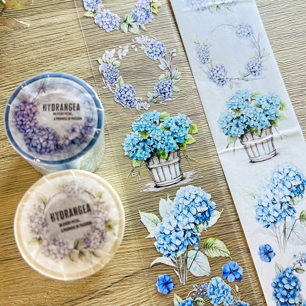 森年．繡球HYDRANGEA 6.5cm亮面PET/日本和紙膠帶<整捲/分裝>