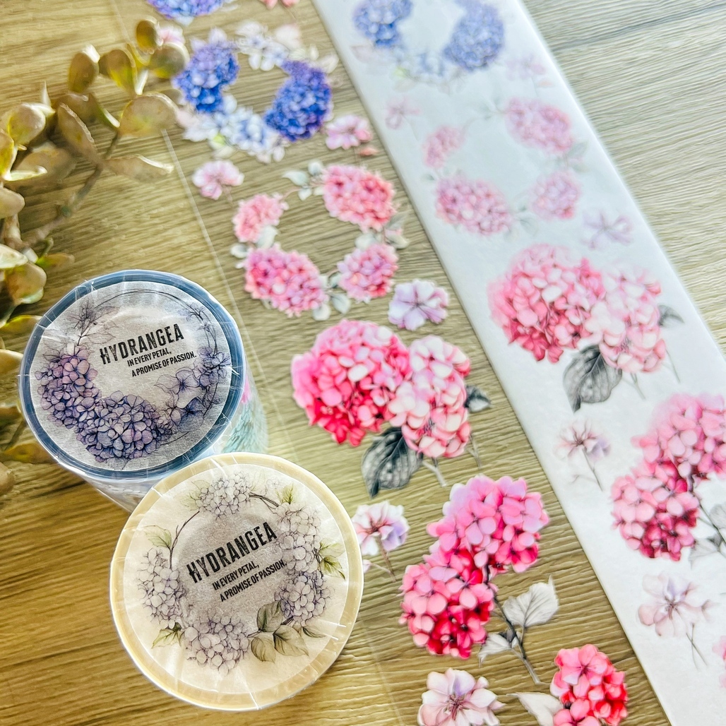 森年．繡球HYDRANGEA 6.5cm亮面PET/日本和紙膠帶<整捲/分裝>