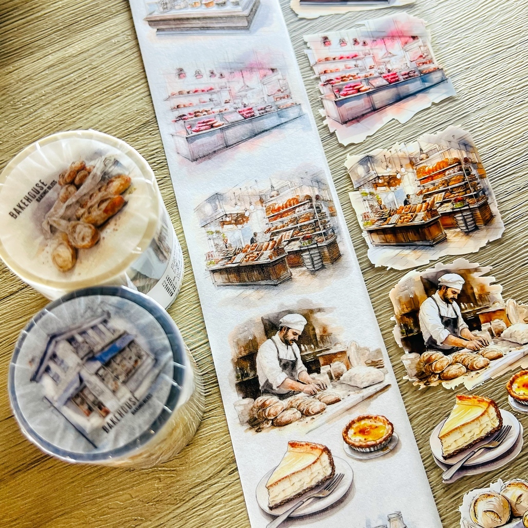 森年．烘焙坊BAKEHOUSE 6.5cm亮面PET/日本和紙膠帶<整捲/分裝>