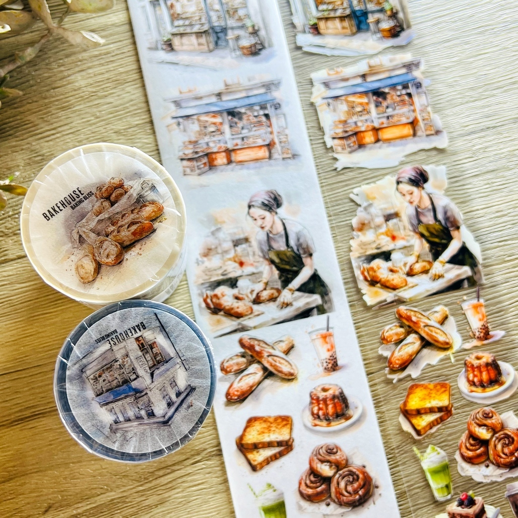 森年．烘焙坊BAKEHOUSE 6.5cm亮面PET/日本和紙膠帶<整捲/分裝>