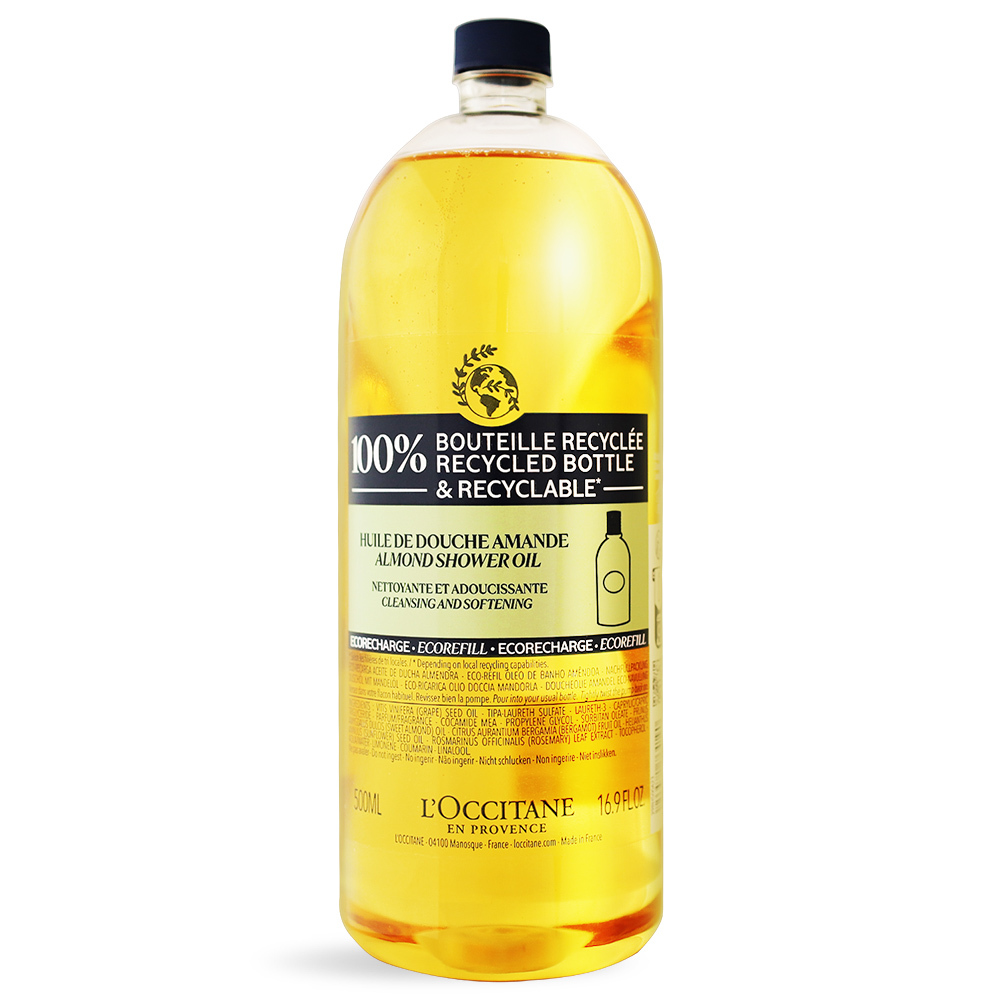 L'OCCITANE 歐舒丹 杏仁沐浴油補充瓶(500ml)-百貨公司貨