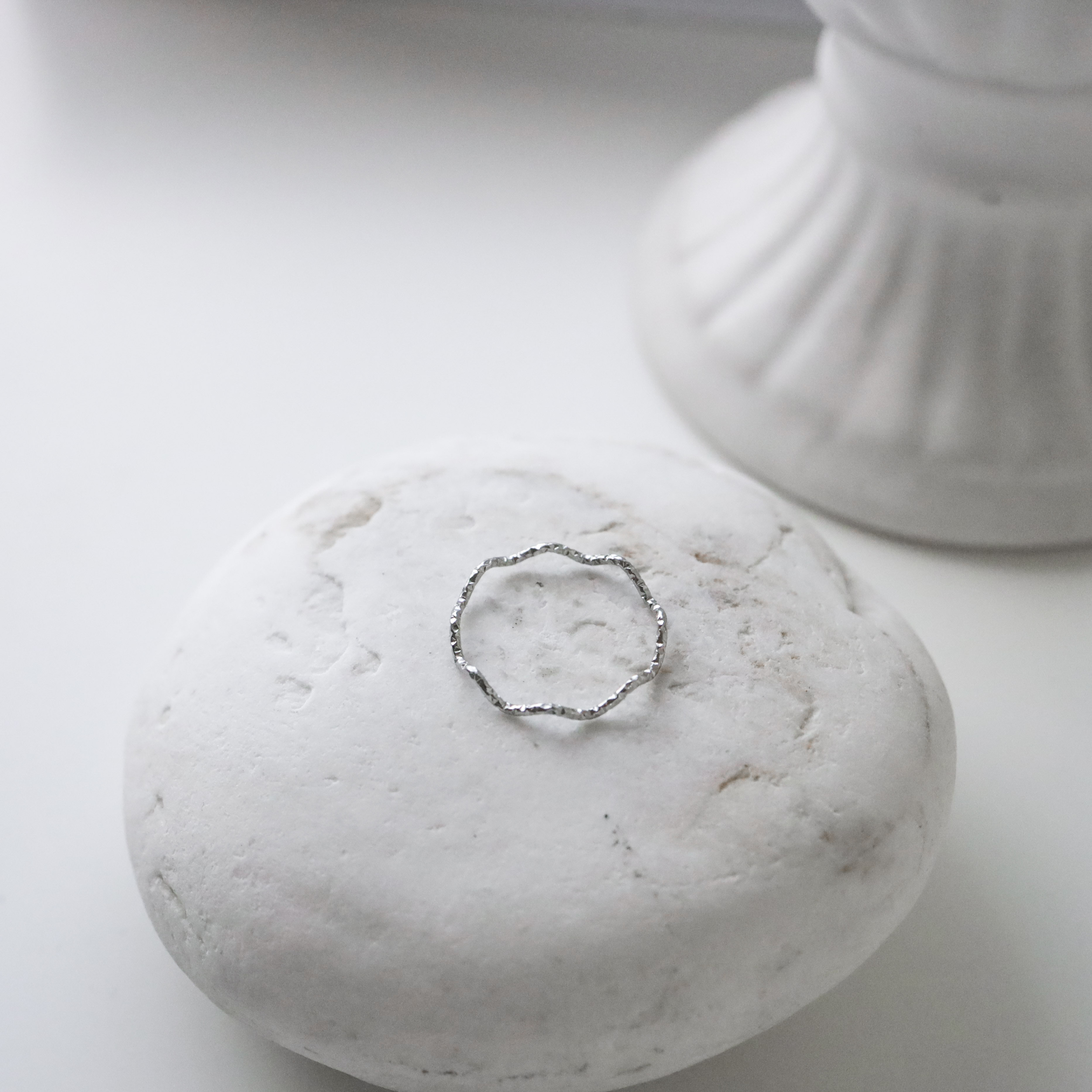 不怕水波浪細線鋼戒