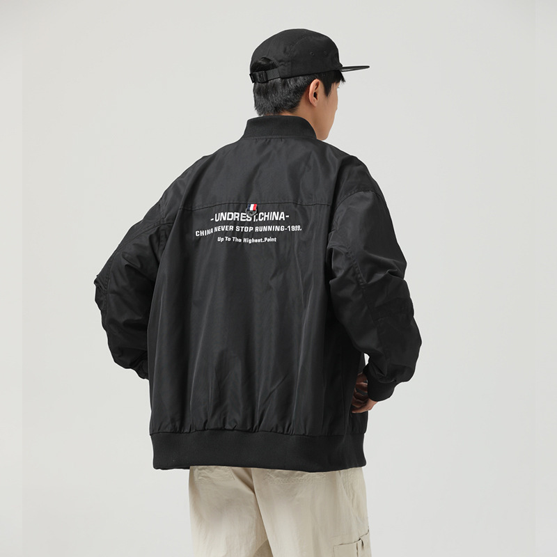 11M06 立領印花造型飛行外套 兩色