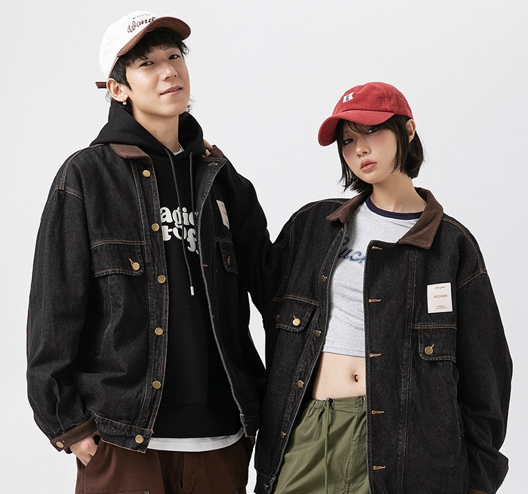 11M07 中性水洗感仿舊牛仔外套 一色