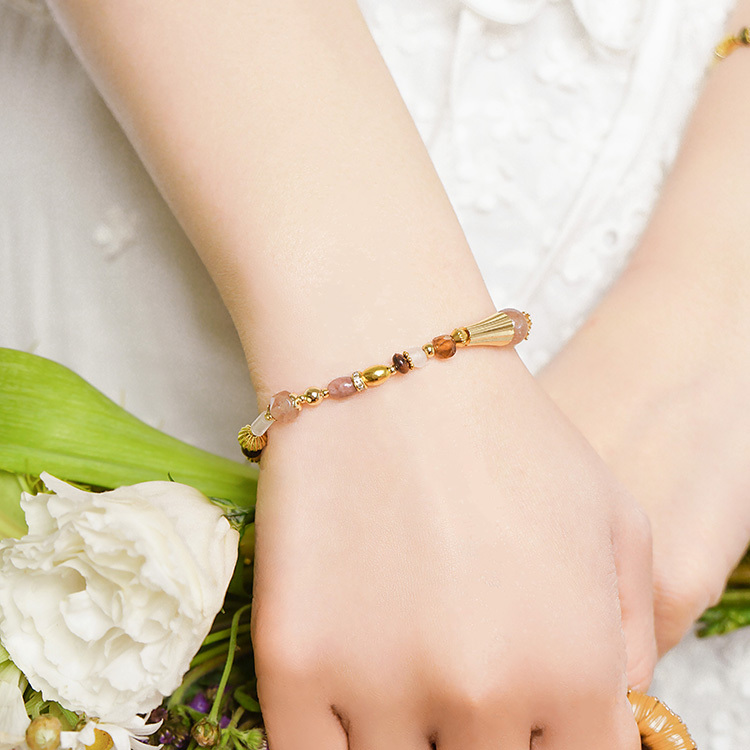 ｜桃花｜赫本的幻想集 – 草莓晶 – 手鍊