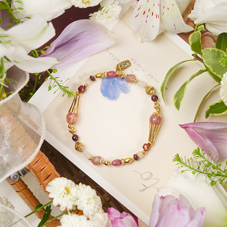 ｜桃花｜赫本的幻想集 – 草莓晶 – 手鍊
