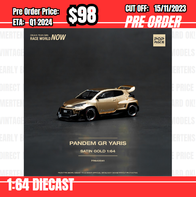 PO-$98 * Pop Race * 1:64 Padem GR Yaris Satin Gold [OD03/11]