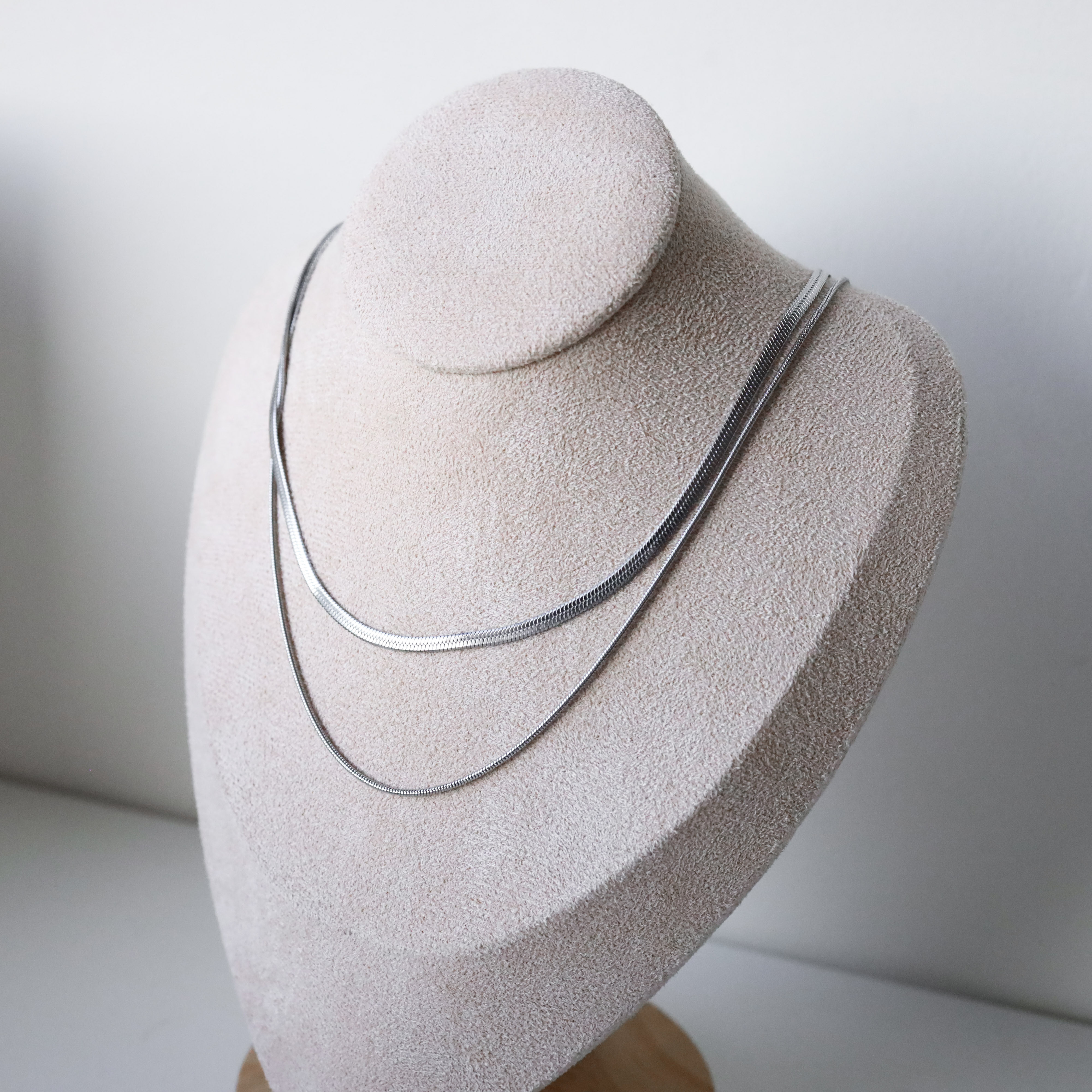 不怕水扁蛇繩雙線項鍊