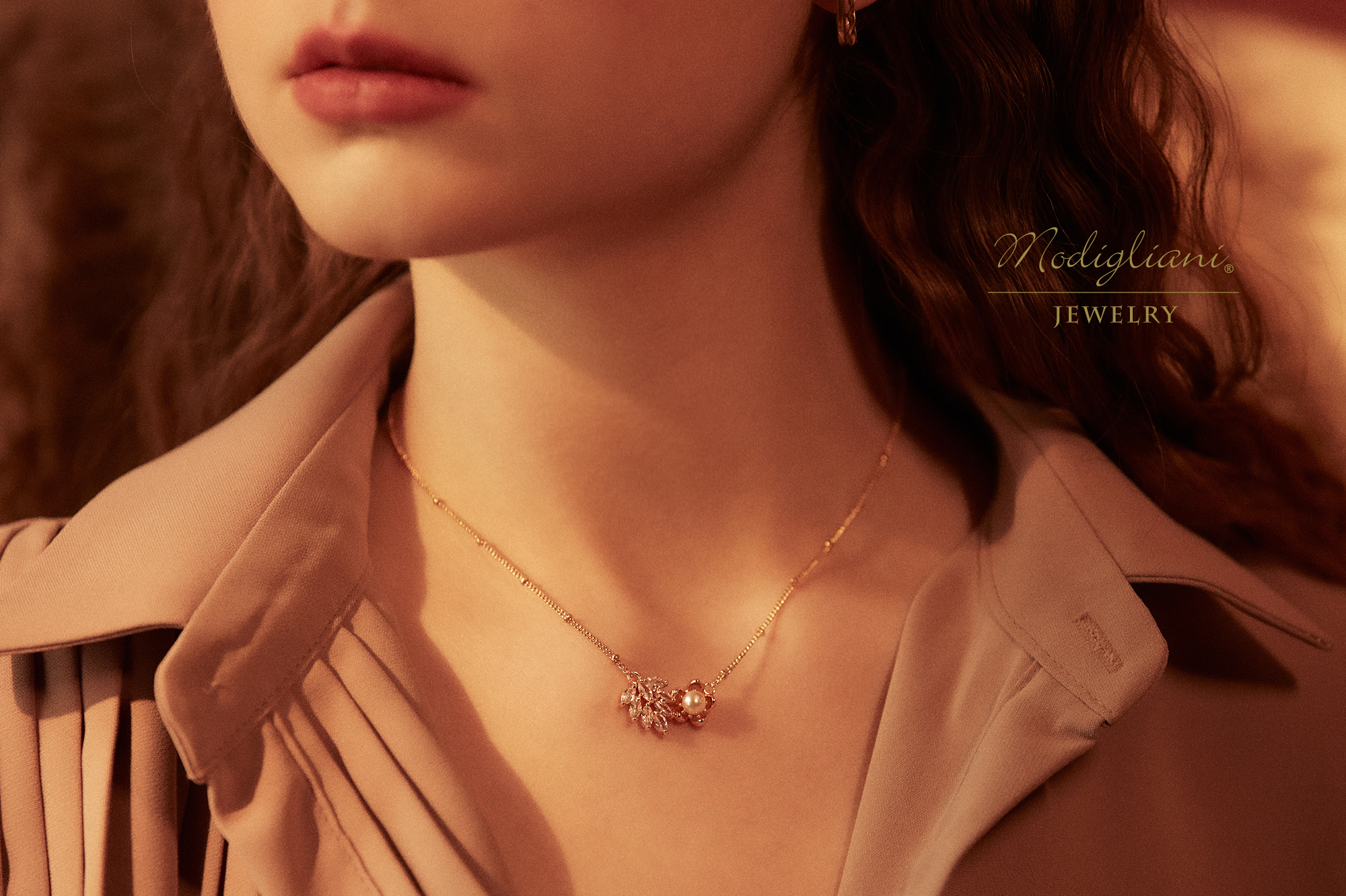 黃銅飾品,黃銅,鋯石,項鍊,花草,氣質,施華洛世奇水晶珍珠