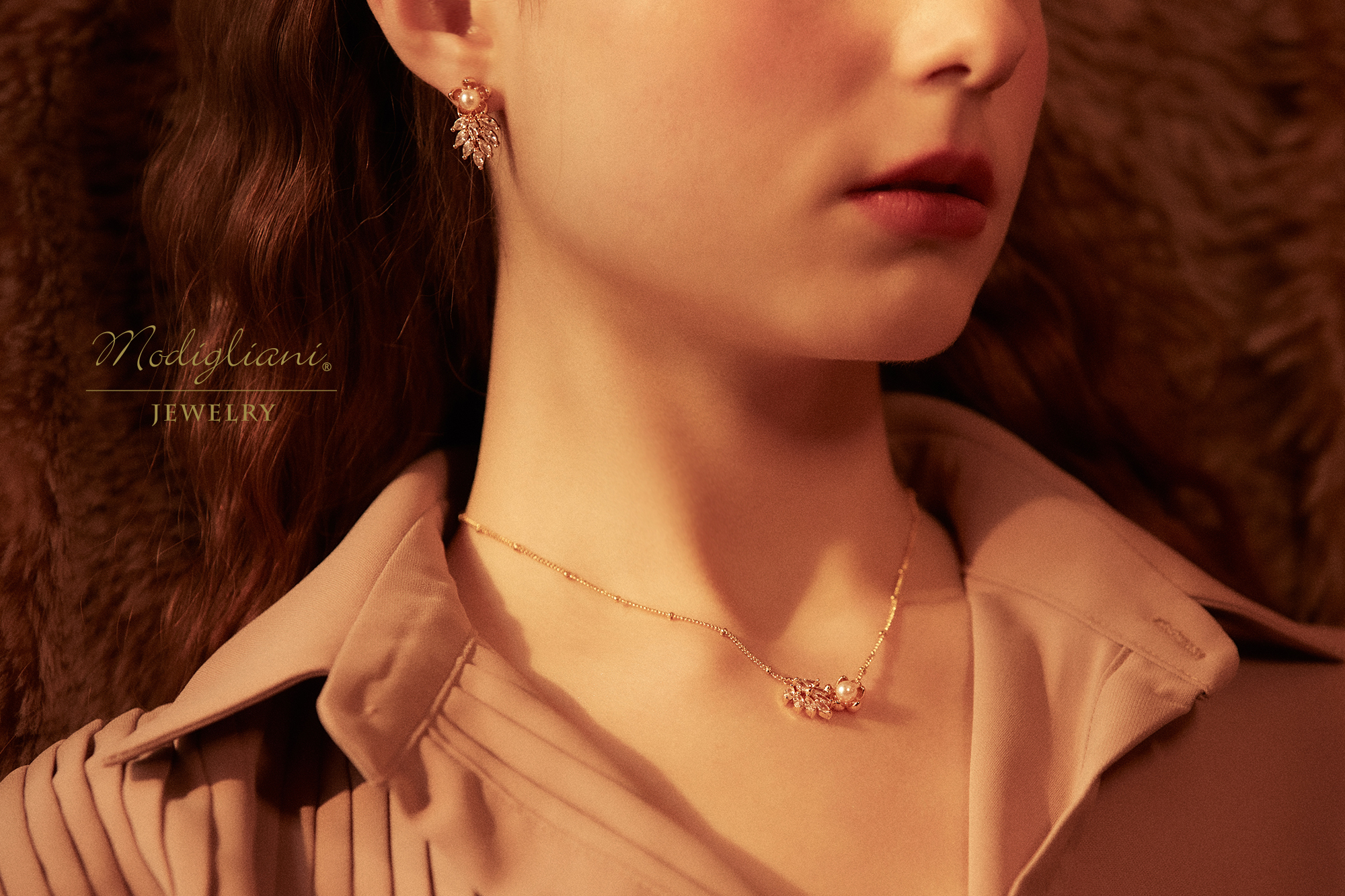 黃銅飾品,黃銅,鋯石,項鍊,花草,氣質,施華洛世奇水晶珍珠