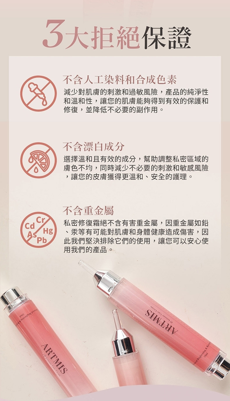 PLAY&JOY,Artmis聯名款,PI粉嫩私密霜10ml的實品圖+外盒圖