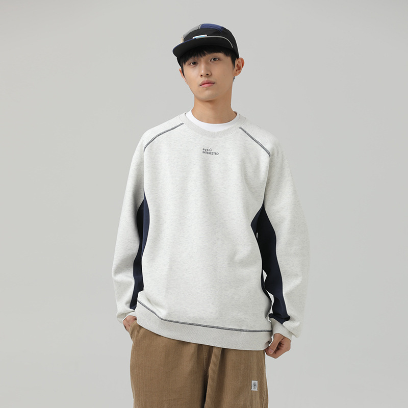 11M22 撞色拼接感造型大學TEE 四色