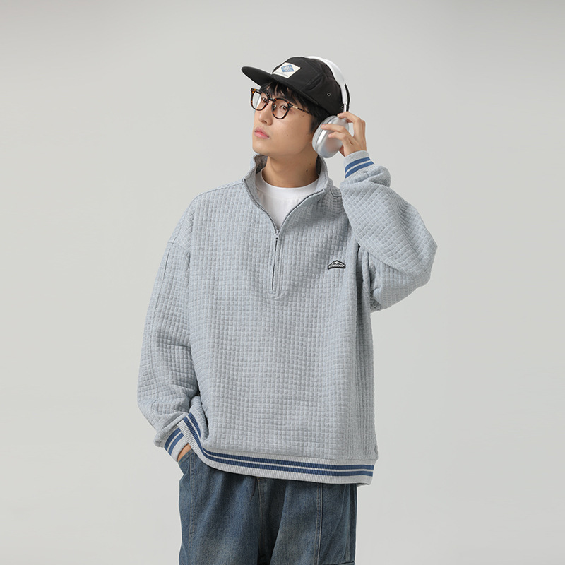 11M24 華夫格翻領拉鍊造型上衣 三色