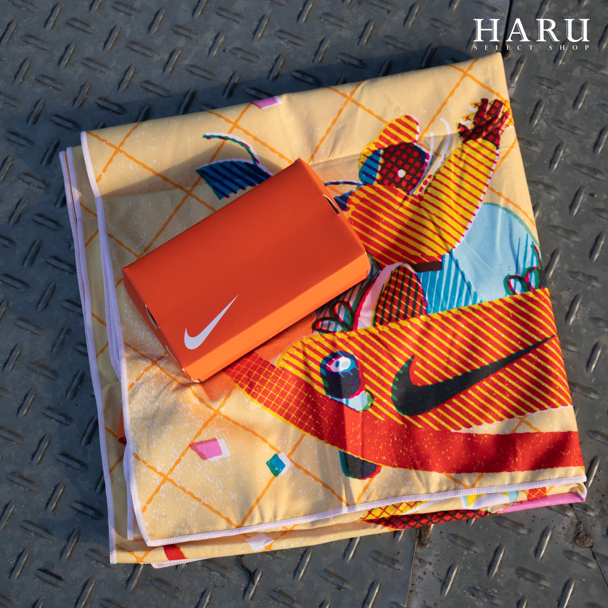 現貨 NIKE 官網會員 生日禮物 限定 Logo 雙面 印花 橙色 浴巾 套裝