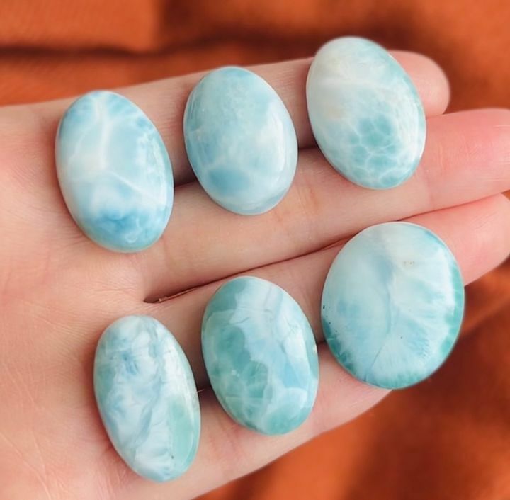 [原石] 拉利瑪石 / 海紋石 水晶蛋面