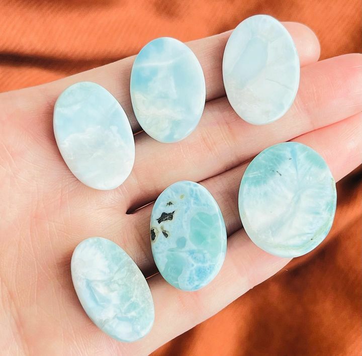 [原石] 拉利瑪石 / 海紋石 水晶蛋面