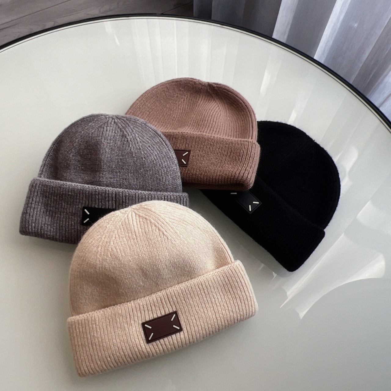 小方米標針織毛帽