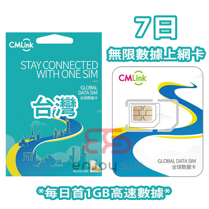 中國移動香港 - CMLink 7日【台灣】5G/4G 無限上網卡數據卡SIM咭