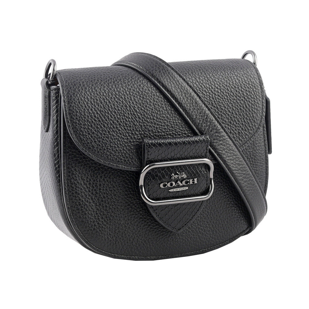 【COACH】Morgan 蛇皮壓紋方形馬車標誌馬鞍包