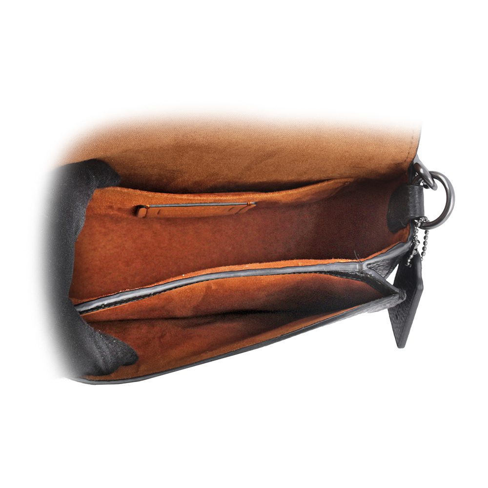 【COACH】Morgan 蛇皮壓紋方形馬車標誌馬鞍包(黑色) CG470 QBM2