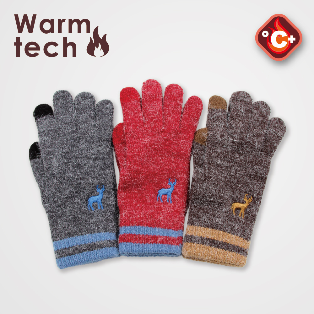 【肌暖】男士麋鹿刺繡單層觸控手套丨M5291E