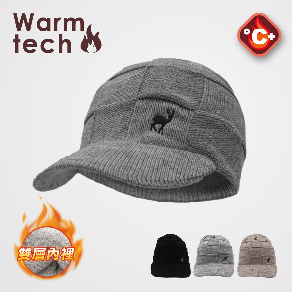 【肌暖】台灣製 刺繡立體格紋雙層鴨舌帽丨H1526T