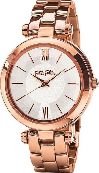 萬年鐘錶 - FOLLI FOLLIE  玫瑰金不鏽鋼白面優雅女錶 WF16R009BPS  錶徑30MM