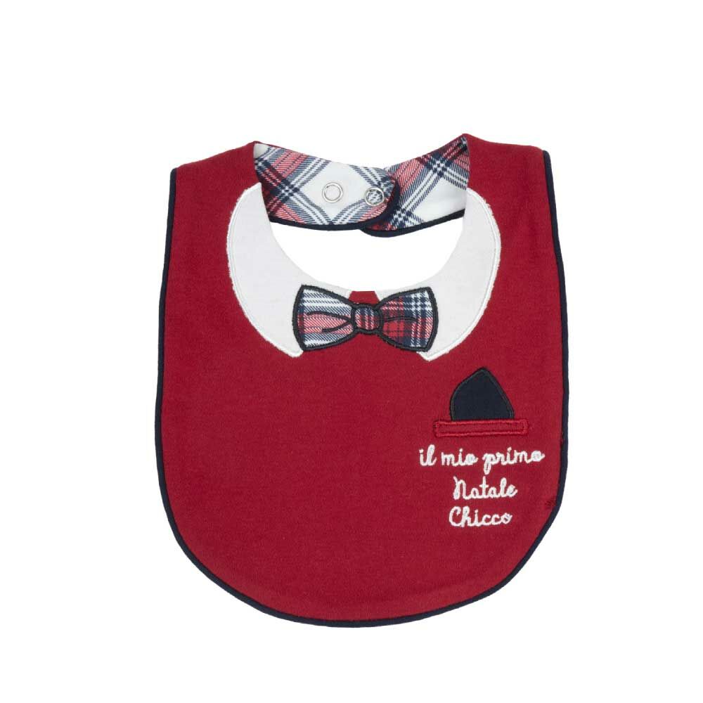 歡樂聖誕-格紋蝴蝶結造型圍兜