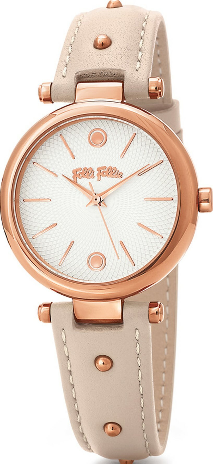 萬年鐘錶 - FOLLI FOLLIE  造型皮革款典雅女錶 WF18R001SPS 錶徑32MM