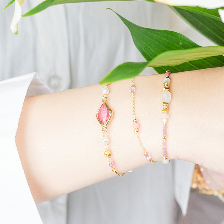 落霞雲彩 – 粉碧璽 – 手鍊