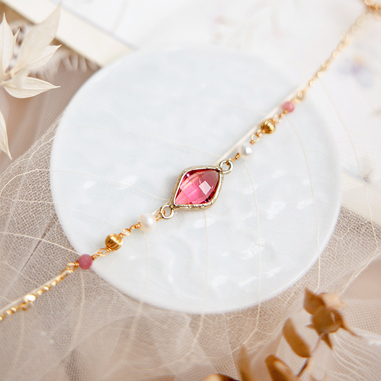 落霞雲彩 – 粉碧璽 – 手鍊