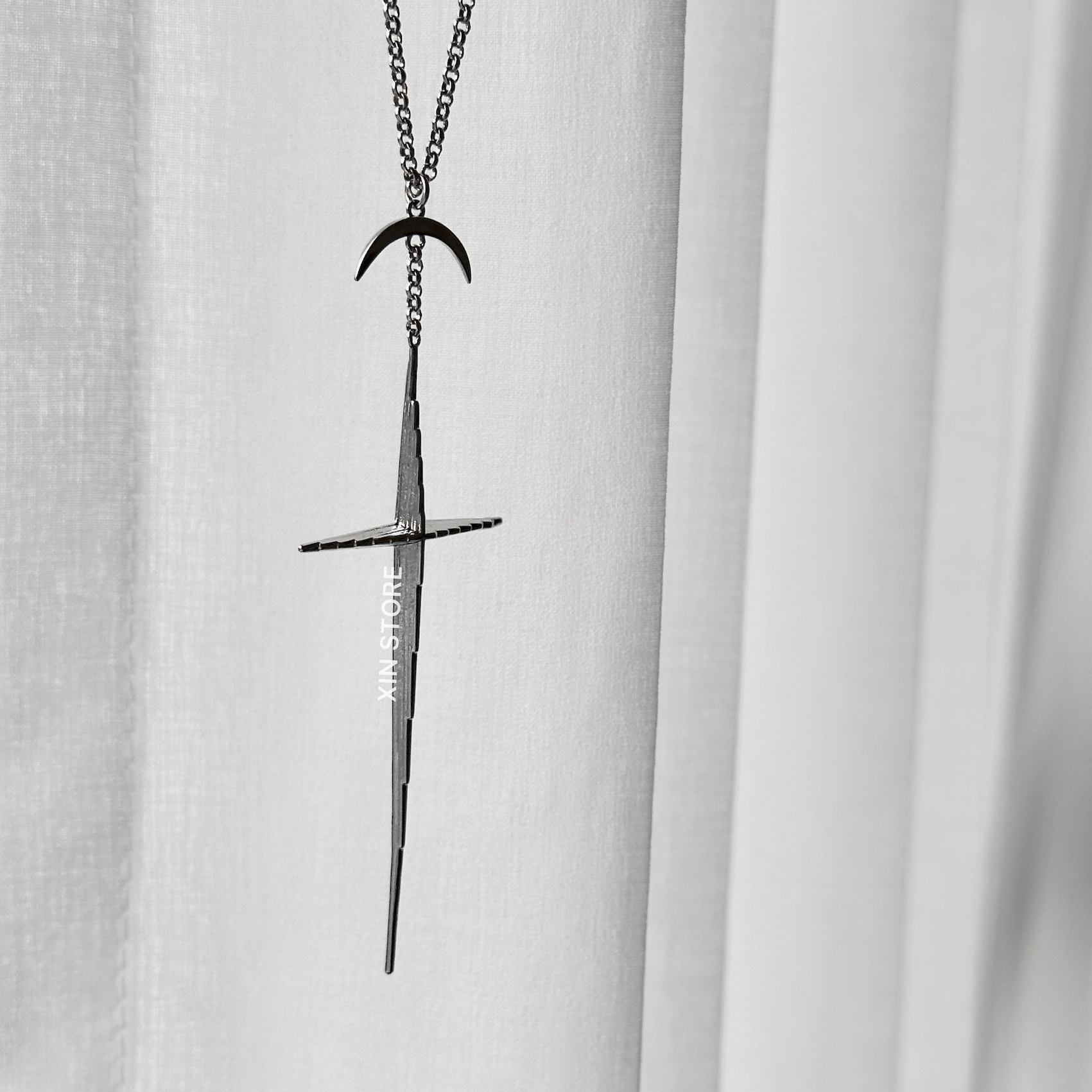 Fe3c Bling Bling Cross Necklace 項鍊 十字架 月亮