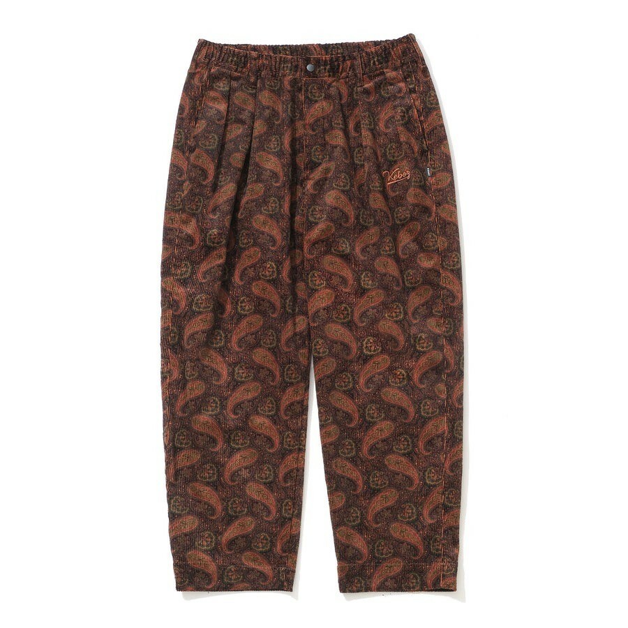 KEBOZ - PAISLEY CORDUROY PANTS / VERMILION