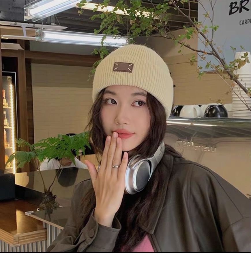 小方米標針織毛帽